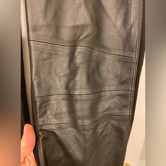 Lafayette 148 New York Leather Panel Pant Black Size Small - Picture 4 of 8